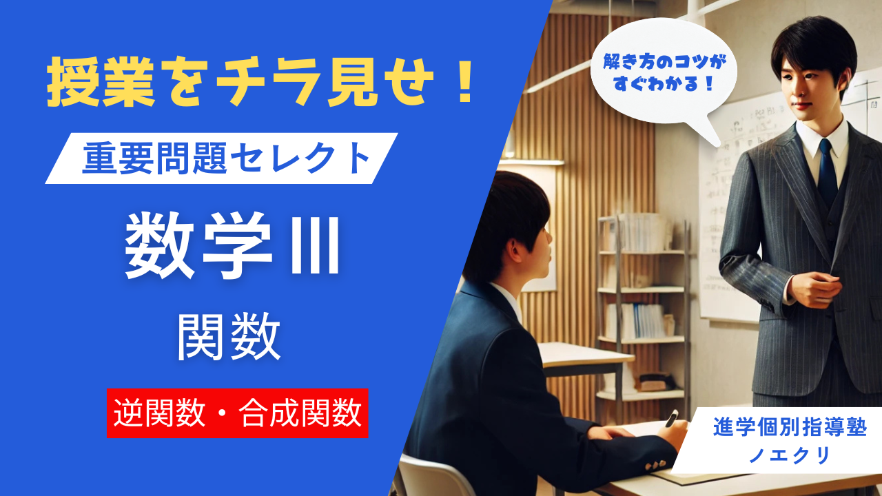 関数の解き方のコツがすぐわかる！個別授業をチラ見せ！【重要問題セレクト数学Ⅲ】